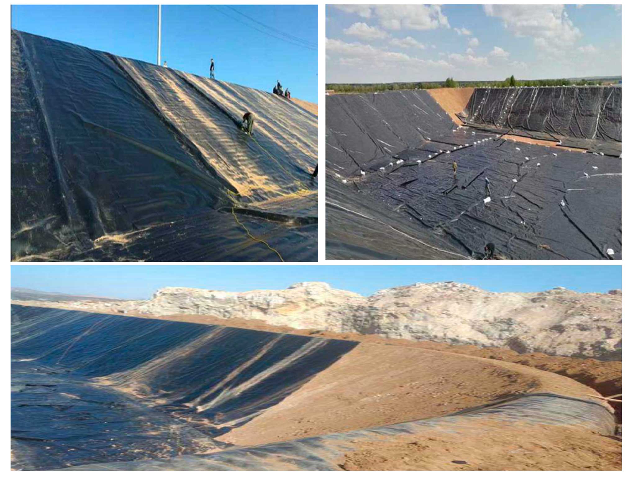 690,000 متر مربع غشاء أرضي من البولي إيثيلين عالي الكثافة GeoGro HDPE لاحتواء النفايات الصلبة في كازاخستان