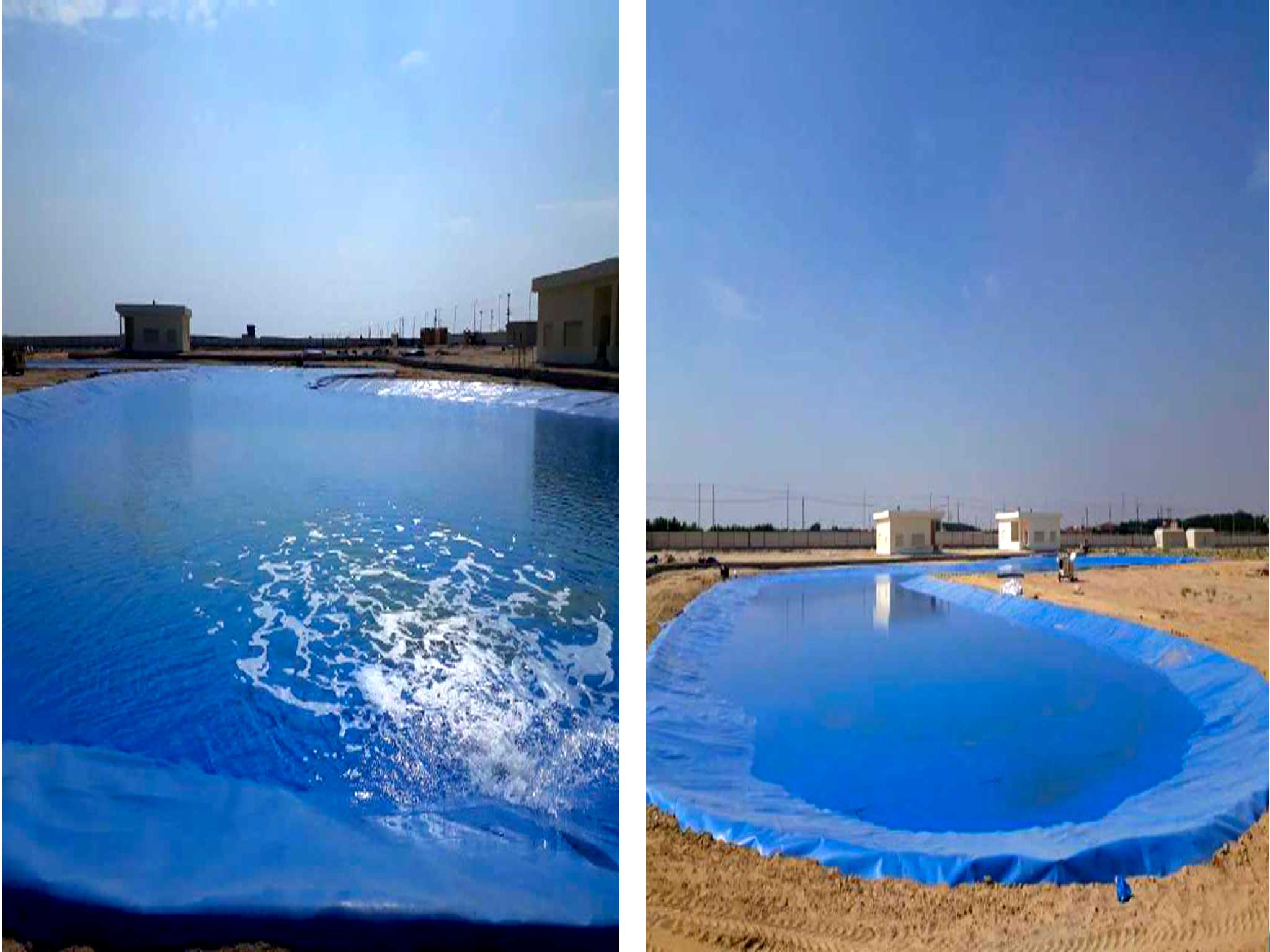 60,000sqm 1.0mm GeoGro Blue HDPE Geomembrane Liner for Artificial Lake in Kuwait
